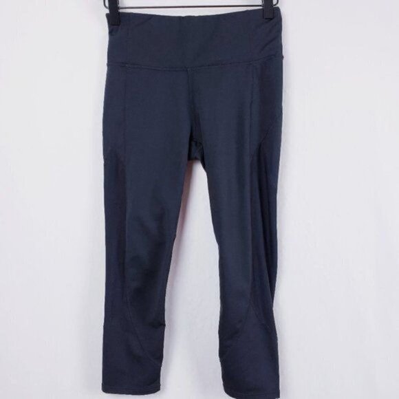 Athleta Black Leggings‎ Mesh Crop Running Tights Gym Fitness Yoga Workout XS - Picture 3 of 12